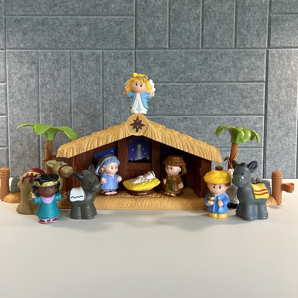 Fisher-Price Little People Christmas Story Nativity Set Lights Music VTG 2002